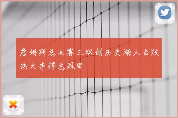 詹姆斯总决赛三双创历史湖人击败热火夺得总冠军